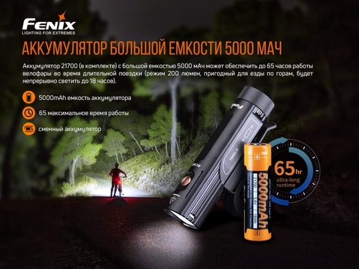 Комплект світла Fenix BC26R 1600 лм / BC05R V2.0 15 лм  Чорний фото