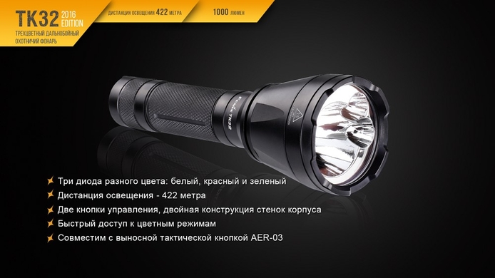Ручной фонарь Fenix TK32 2016 1000 лм  Черный фото