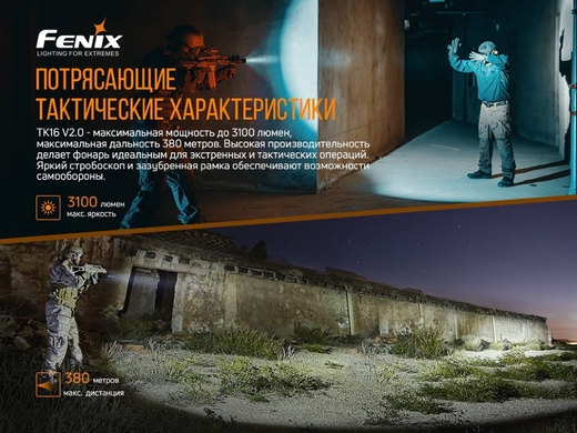 Тактический фонарь Fenix TK16 V2.0 3100 лм  Черный фото