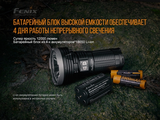 Ручний ліхтар Fenix LR40R 11000 лм  Чорний фото