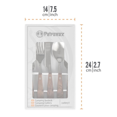 Комплект столовых приборов Petromax Camping Cutlery (5 шт)  Коричневый фото