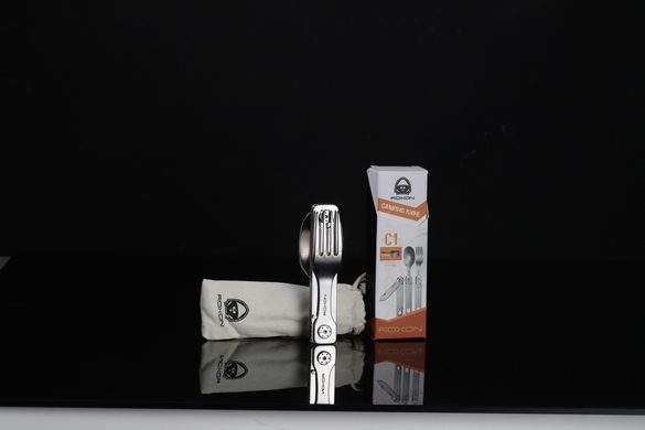 Набір столових приборів Roxon C1 (ложка, виделка, ніж)  Сірий фото
