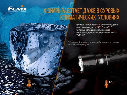 Ручний ліхтар Fenix TK22UE 1600 лм  Чорний фото