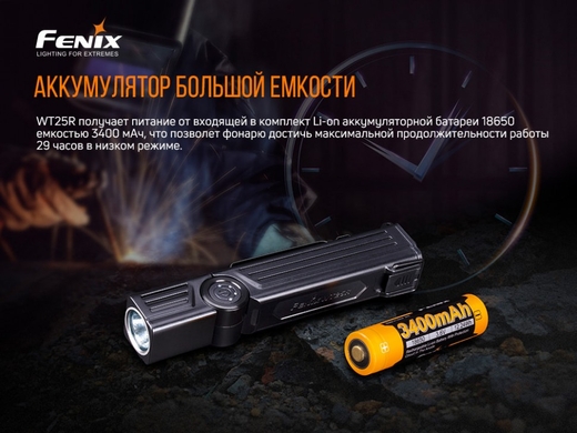 Ручной фонарь Fenix WT25R 1000 лм  Черный фото