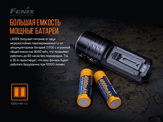Ручний ліхтар Fenix LR35R 10000 лм  Чорний фото