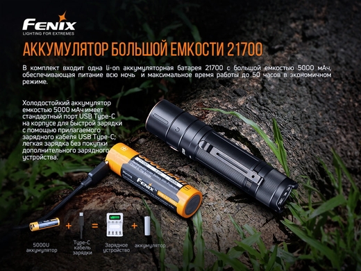 Ручний ліхтар Fenix E35 V3.0 3000 лм  Чорний фото