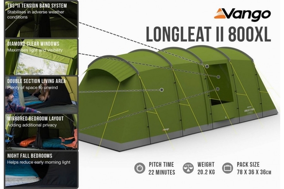 Палатка Vango Longleat II  Зелёный фото