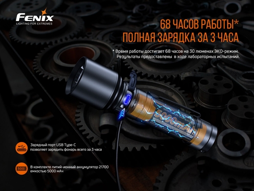 Ручний ліхтар Fenix C7 3000 лм  Чорний фото